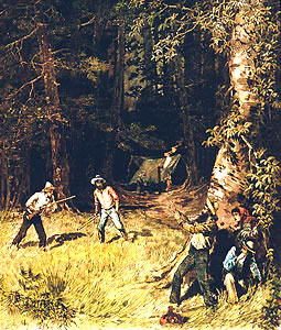 Arrest of yellow fever refugees near Memphis, 1879.