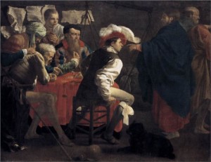 In 1600, the Italian artist Caravaggio depicted Jesus calling Matthew in a contemporary setting for the day. Here we see the tax collector, dressed in his finery, surrounded by his friends when Jesus says to him, "Follow me."
