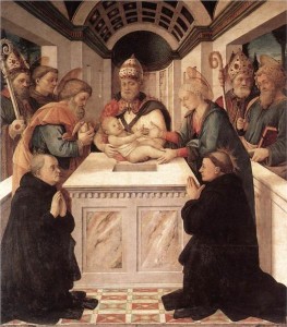 Flemish painting showing Jesus being circumcised in the temple.