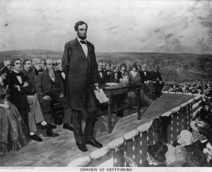 Lincold giving Gettysburg Address
