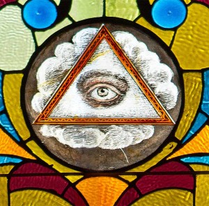 The All Seeing Eye of God. Many visitors ask about this symbol, mistakenly believing that it originated with the Free Masons.