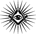 The Freemason's historic symbol of the compass and the square is sometimes combined with the Eye of Providence.