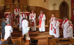 Pastor Hatcher accepted Trinity's Call. At his installation service, the Lutheran clergy in the area came together and one by one laid their hands on him and blessed him.